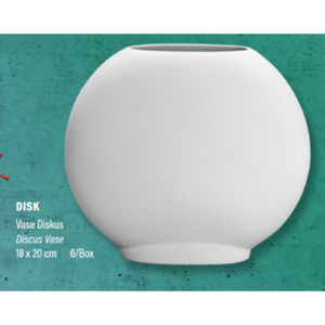 DISK - Lapos kerek,diszkosz alakú váza 